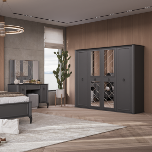 کمد 4 درب چستر مشکی - Image 3