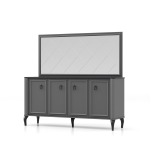 کنسول 4 درب چستر مشکی با قاب آینه