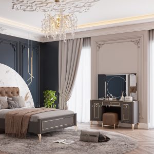 قاب آینه میز توالت چستر مشکی - Image 3