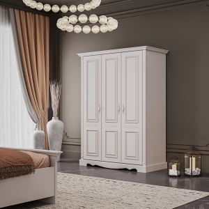 کمد سه درب رمانتیک طوسی خاکی - Image 3