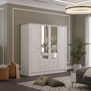 کمد چهار درب ونوس طوسی - Image 3