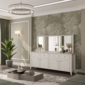 کنسول چهار درب ونوس طوسی با قاب آینه - Image 2