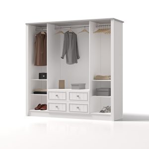 کمد چهار درب ونوس طوسی - Image 2