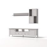 میز تلویزیون ونوس طوسی با رابط و شلف